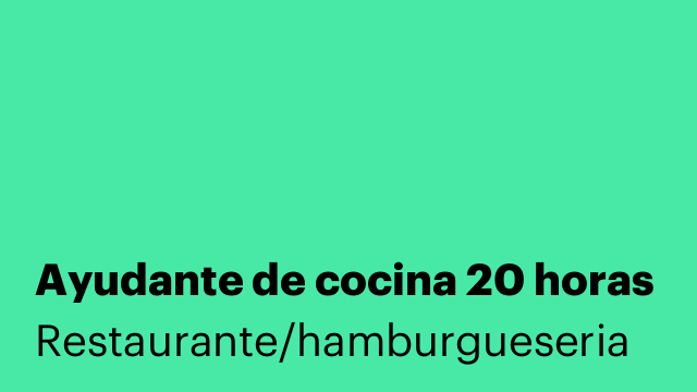 Ayudante de cocina 20 horas