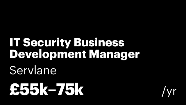 IT Security Business Development Manager