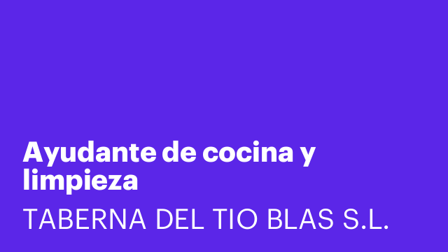 Ayudante de cocina y limpieza