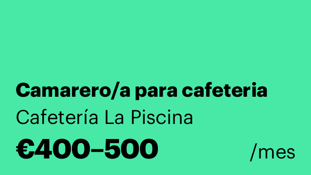 Camarero/a para cafeteria