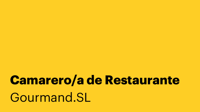 Camarero/a de Restaurante