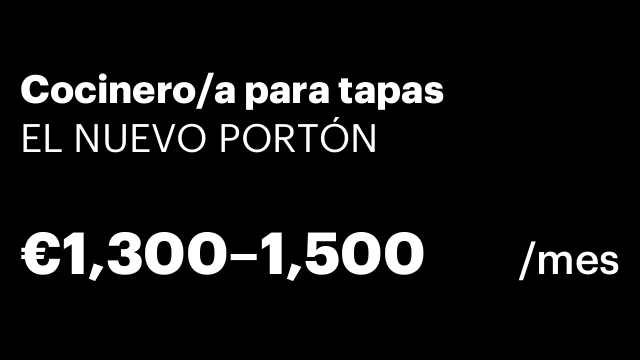 Cocinero/a para tapas