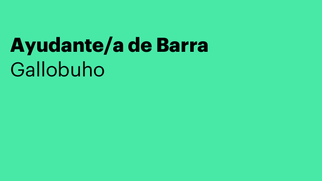 Ayudante/a de Barra