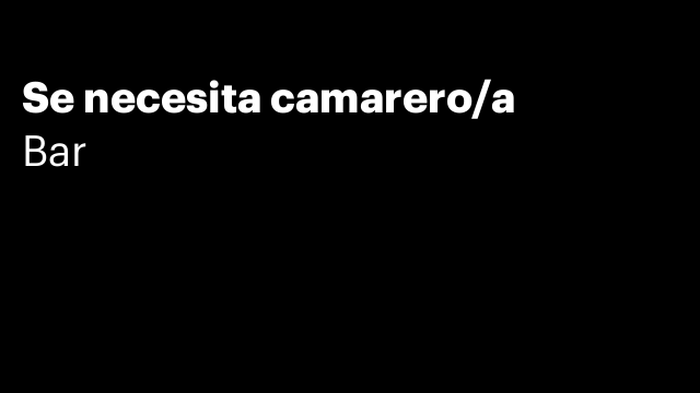 Se necesita camarero/a