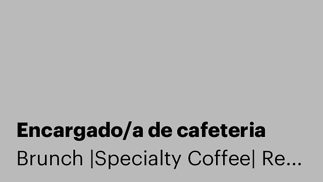 Encargado/a de cafeteria