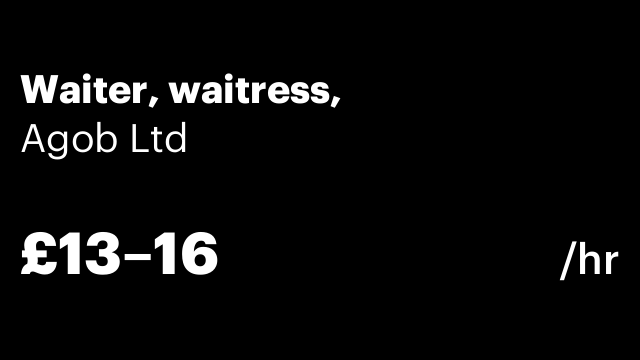 Waiter, waitress,
