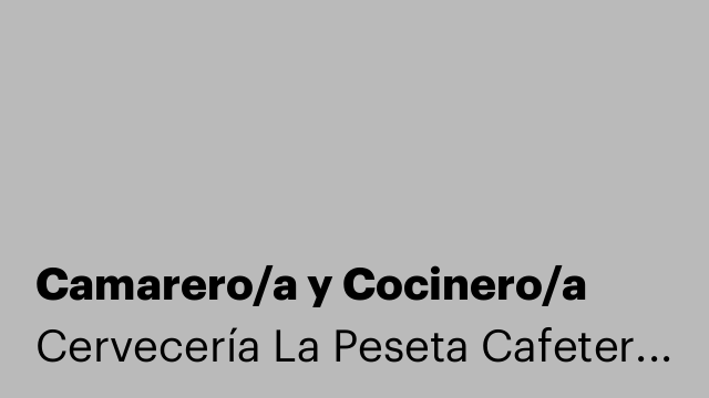 Camarero/a y Cocinero/a