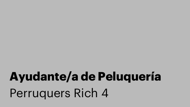 Ayudante/a de Peluquería