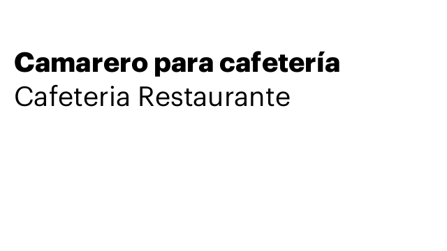Camarero para cafetería