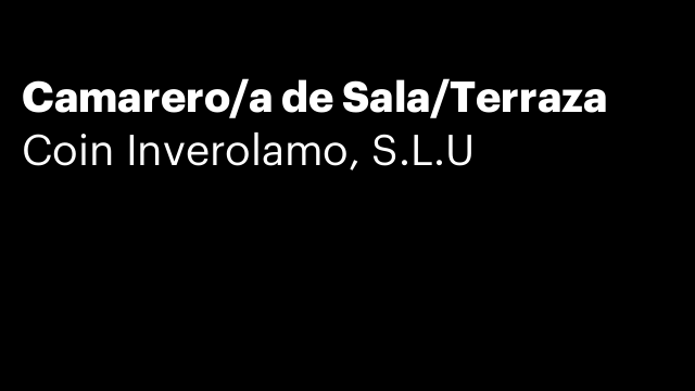 Camarero/a de Sala/Terraza