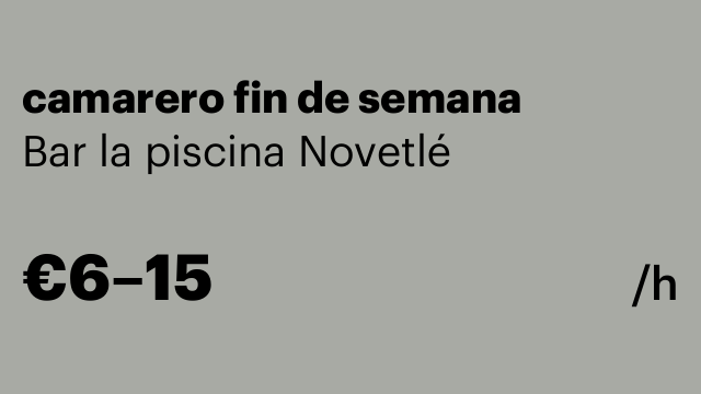 camarero fin de semana