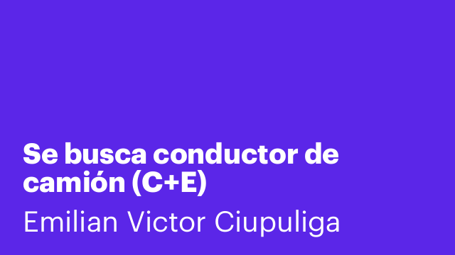 Se busca conductor de camión (C+E)