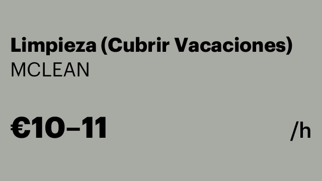 Limpieza (Cubrir Vacaciones)