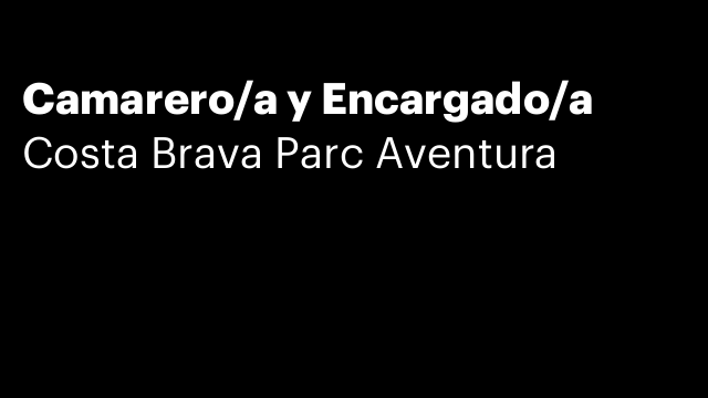 Camarero/a y Encargado/a