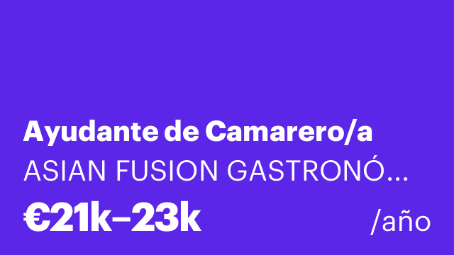 Ayudante de Camarero/a