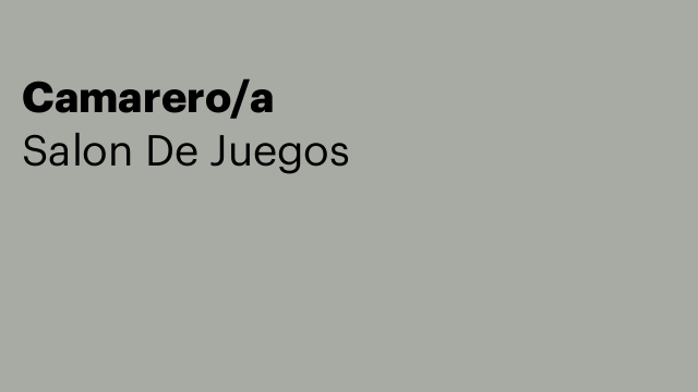 Camarero/a