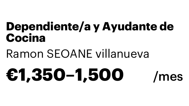Dependiente/a y Ayudante de Cocina