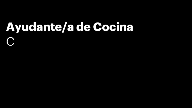Ayudante/a de Cocina