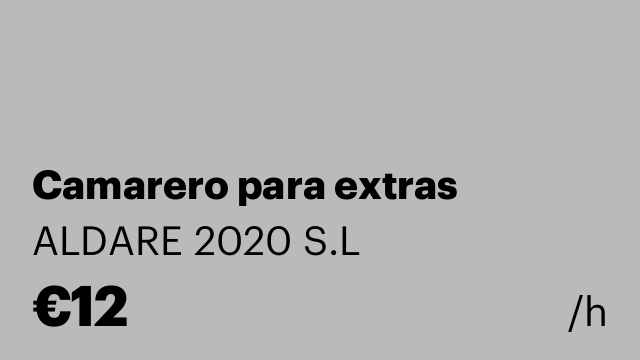 Camarero para extras