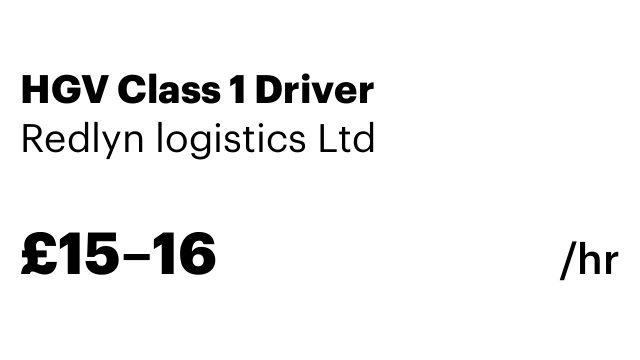HGV Class 1 Driver