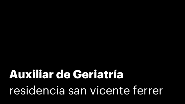Auxiliar de Geriatría