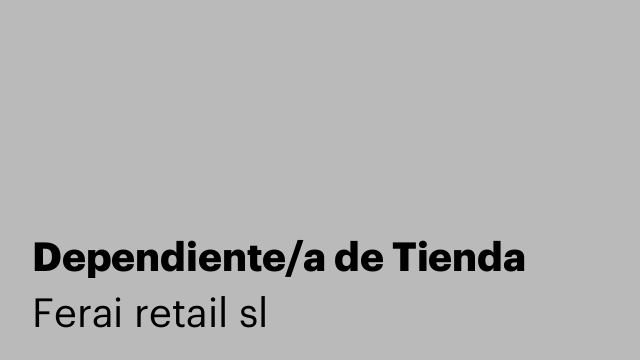 Dependiente/a de Tienda