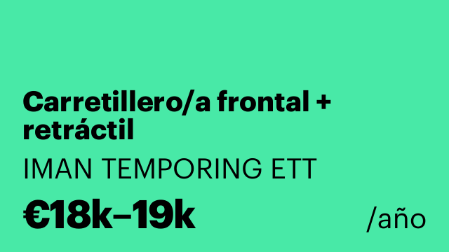 Carretillero/a frontal + retráctil