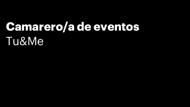 Camarero/a de eventos