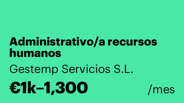 Administrativo/a recursos humanos