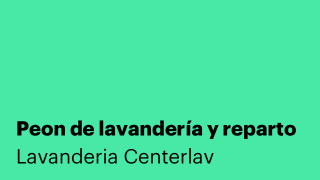 Peon de lavandería y reparto