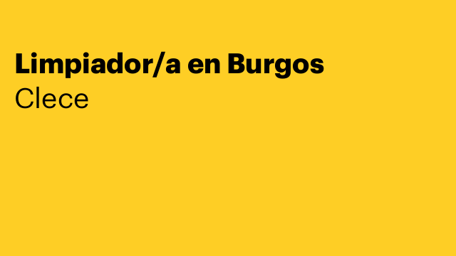 Limpiador/a en Burgos
