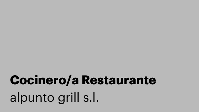 Cocinero/a Restaurante