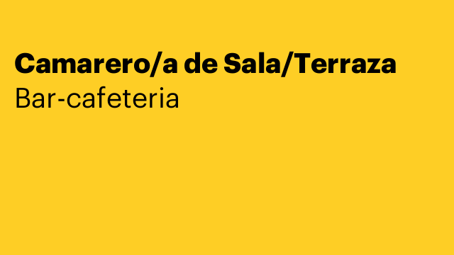 Camarero/a de Sala/Terraza