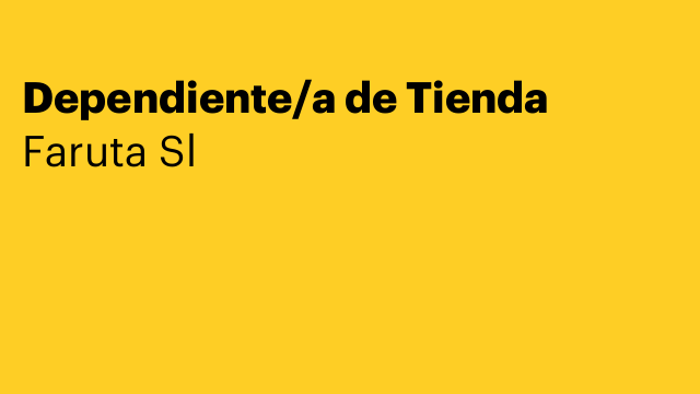 Dependiente/a de Tienda