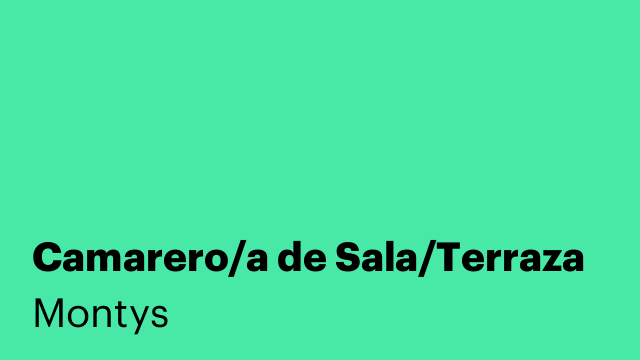 Camarero/a de Sala/Terraza