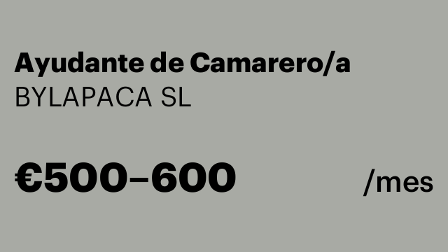 Ayudante de Camarero/a