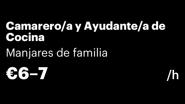 Camarero/a y Ayudante/a de Cocina