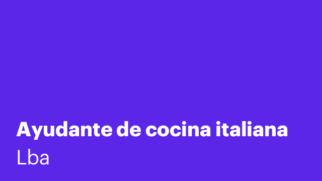 Ayudante de cocina italiana