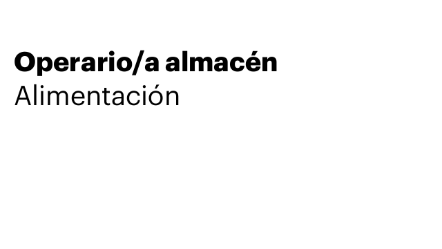 Operario/a almacén