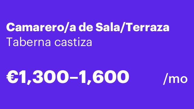 Camarero/a de Sala/Terraza