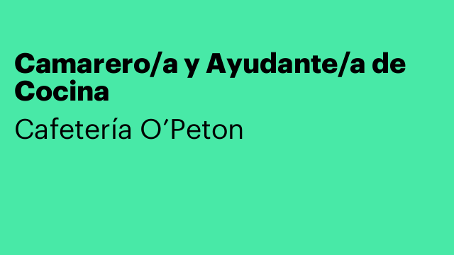 Camarero/a y Ayudante/a de Cocina