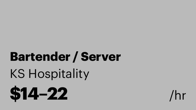Bartender / Server