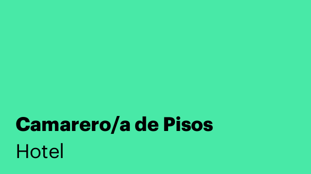 Camarero/a de Pisos
