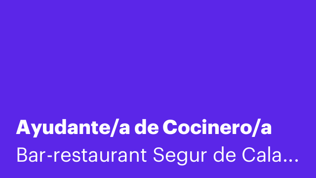 Ayudante/a de Cocinero/a