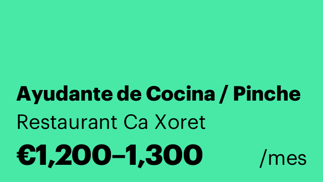 Ayudante de Cocina / Pinche