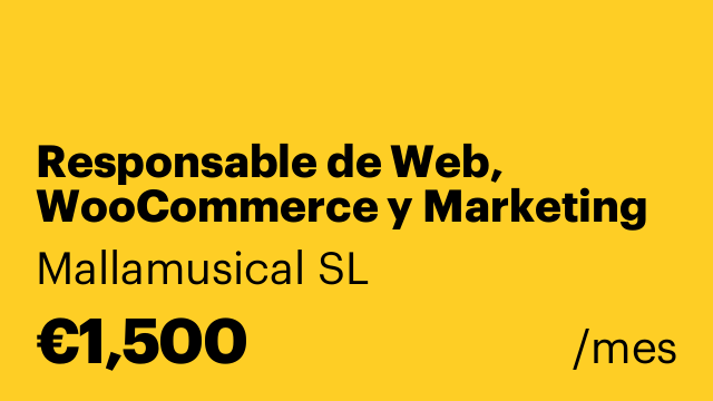 Responsable de Web, WooCommerce y Marketing Digital