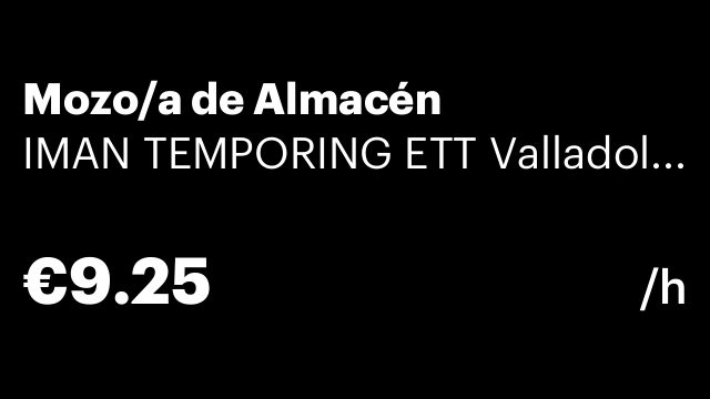 Mozo/a de Almacén