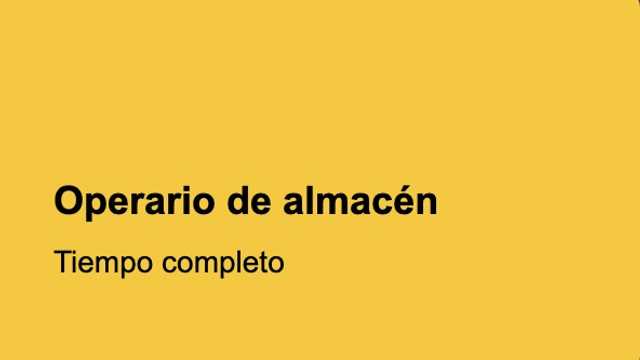 Operario de almacen