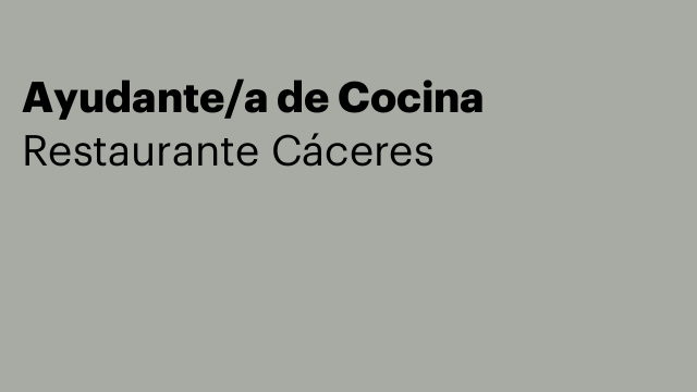Ayudante/a de Cocina