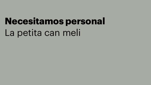Necesitamos personal